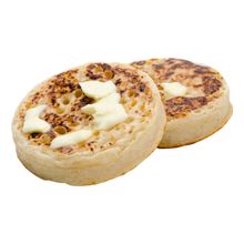 2 crumpets with a little butter